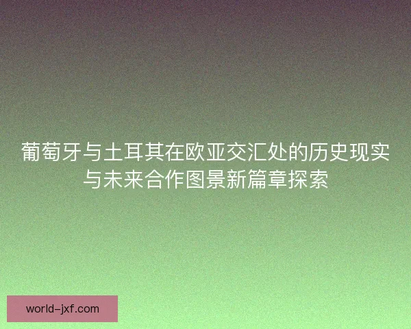 葡萄牙与土耳其在欧亚交汇处的历史现实与未来合作图景新篇章探索